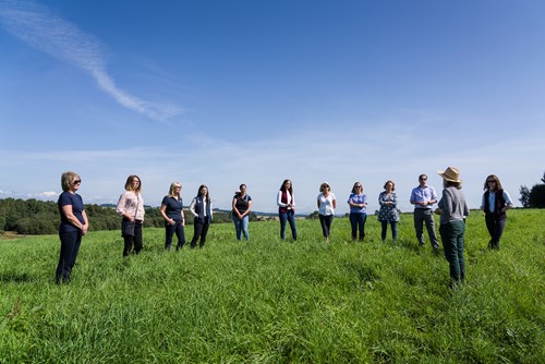 Women standing in field